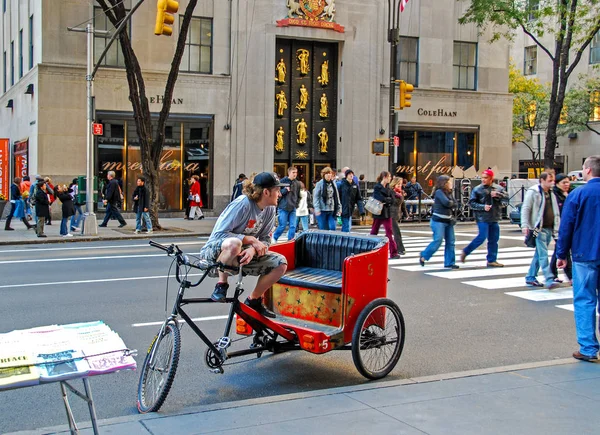 New York City Amerikai Egyesült Államok Október 2007 Kerékpár Riksa — Stock Fotó