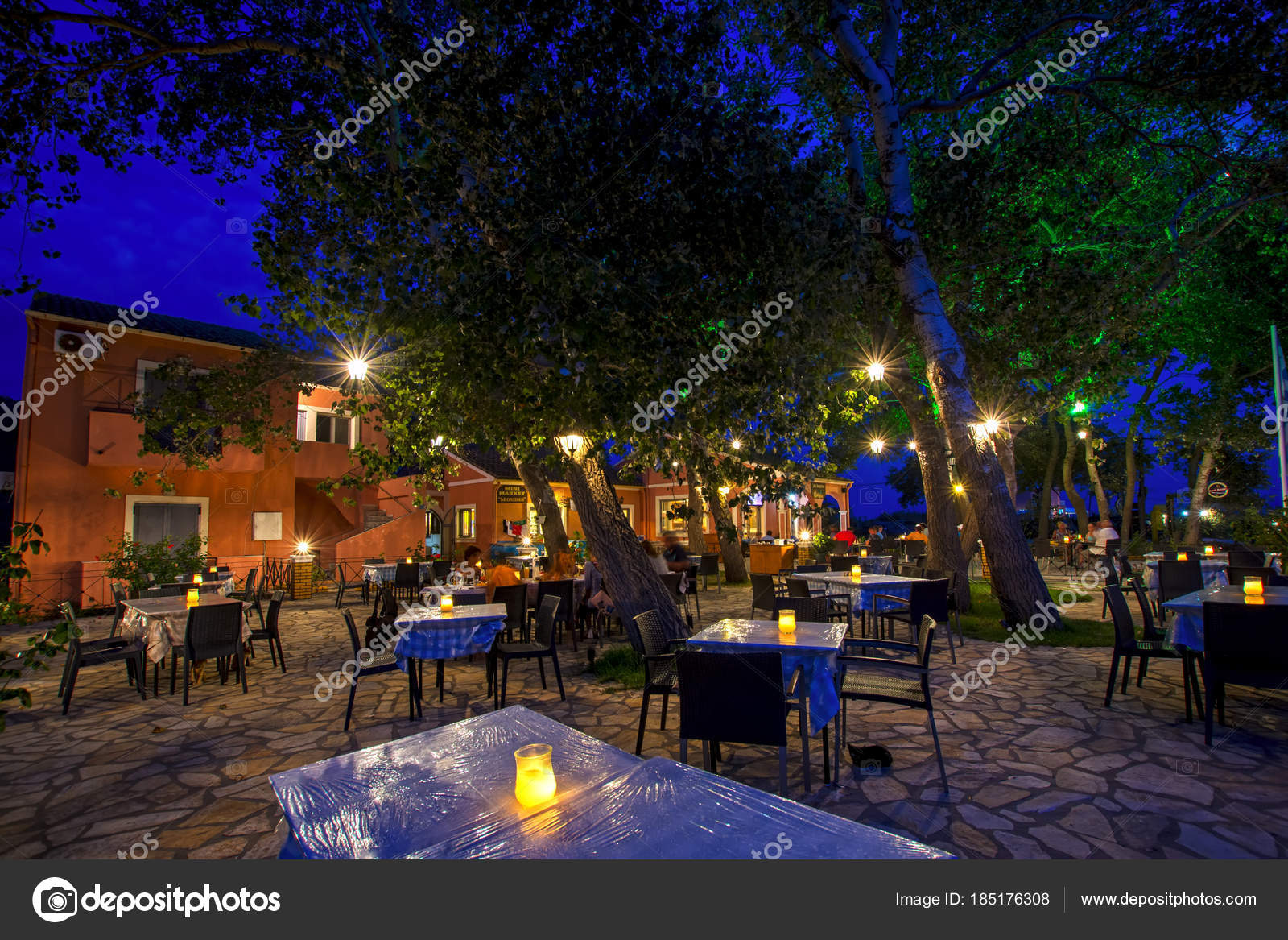 Erikousa Island Greece September 2017 Cozy Snack Bar Oasis Beautiful Stock Editorial Photo