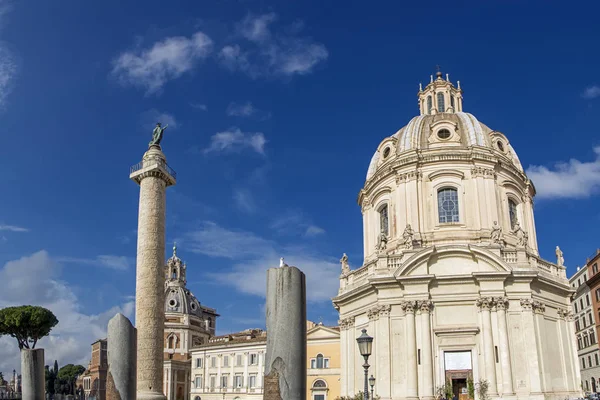 Igreja Católica Chiesa Nome Mara Coluna Trajano Roma Itália Vista — Fotografia de Stock