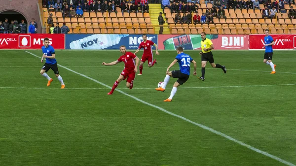 埃里温 共和党体育场在瓦兹根 萨尔基谢尔日 萨尔基以后 亚美尼亚 2018年3月24日 橄榄球 亚美尼亚 以红色 爱沙尼亚 — 图库照片