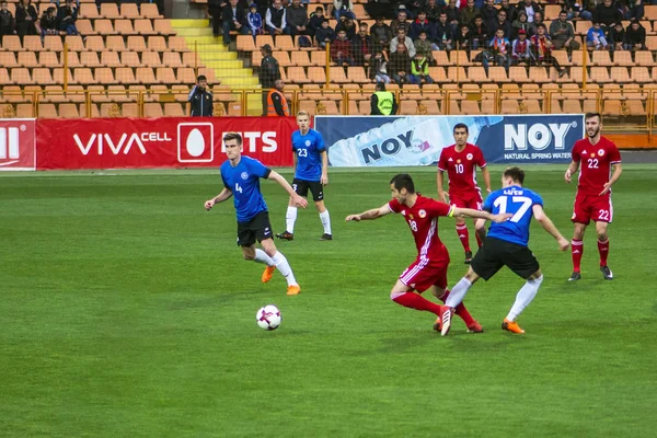 エレバン ワズゲン サルグシャン後共和党スタジアム アルメニア 2018 はサッカー アルメニア対エストニア 国際親善試合 ヘンリク ムヒタリアン — ストック写真