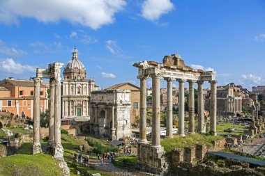 Rome, İtalya - 20 Kasım 2016: Roma Forumu (Foro Romano) Roma, İtalya. Roma Forumu, Avrupa'nın başlıca turistik biridir. Doğal kalıntıları Roma Forumu