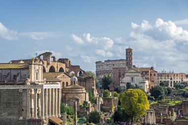Rome, İtalya - 20 Kasım 2016: Roma Forumu (Foro Romano) Roma, İtalya. Roma Forumu, Avrupa'nın başlıca turistik biridir. Doğal kalıntıları Roma Forumu