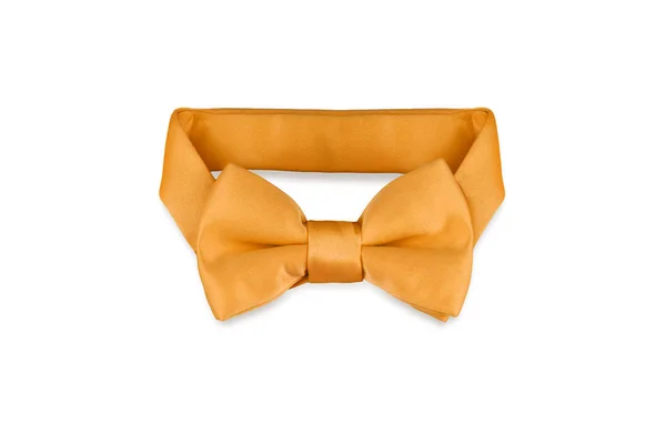 Gravata Arco Laranja Elegante Isolado Fundo Branco — Fotografia de Stock