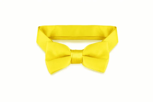 Pajarita Amarilla Moda Aislada Sobre Fondo Blanco —  Fotos de Stock