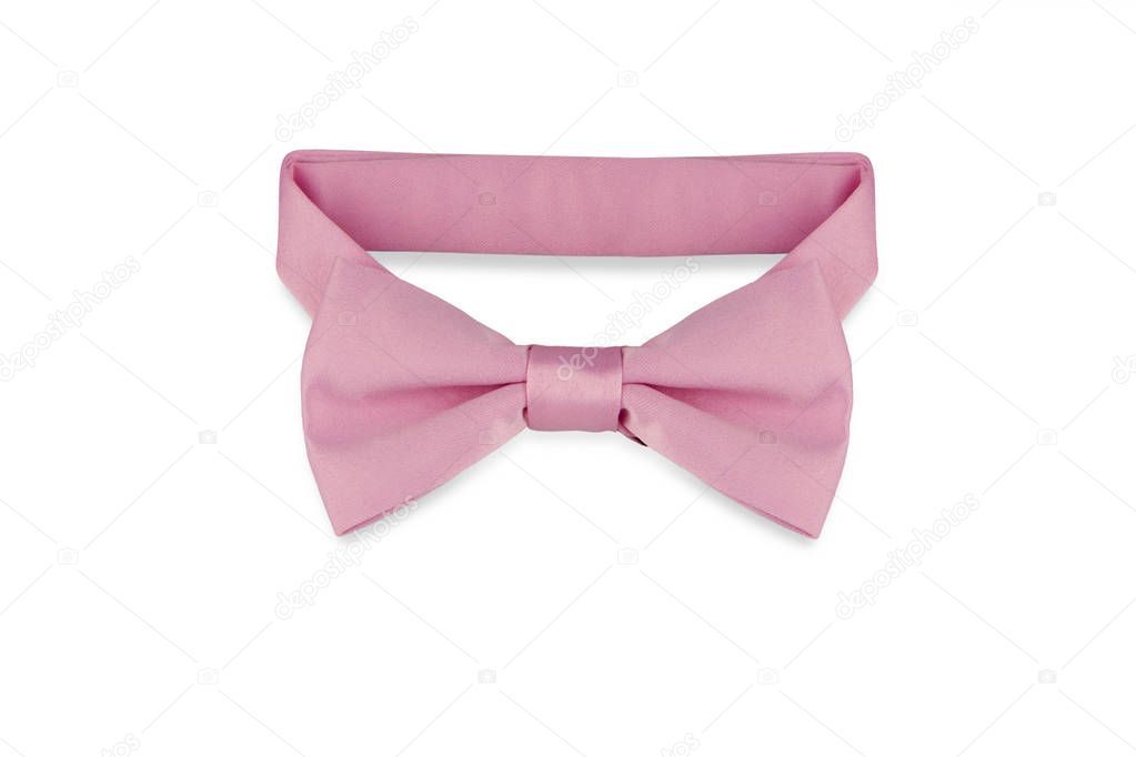 fashionable pink bow tie isolated on white background