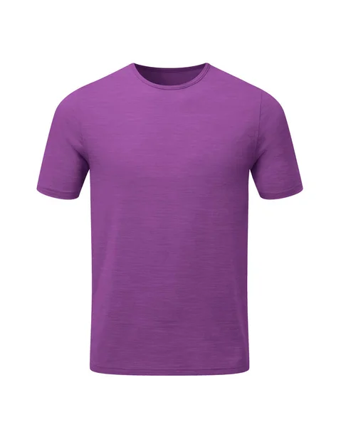 Lila Vanligt Kortärmade Bomull Shirt Isolerad Vit Bakgrund Snygg Rund — Stockfoto