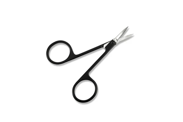 Black Manicure Scissors Isolated White Background Beauty Nail Care — Stock Photo, Image