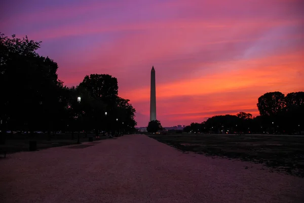 Washington Monument Beautiful Sunset Fantastic Sky Washington Usa — Stock Photo, Image