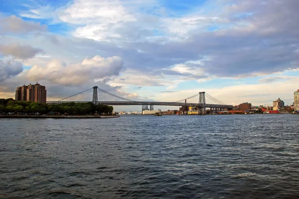 Panorama Williamsburg Puente Con Brooklyn Fondo Ciudad Nueva York — Foto de Stock