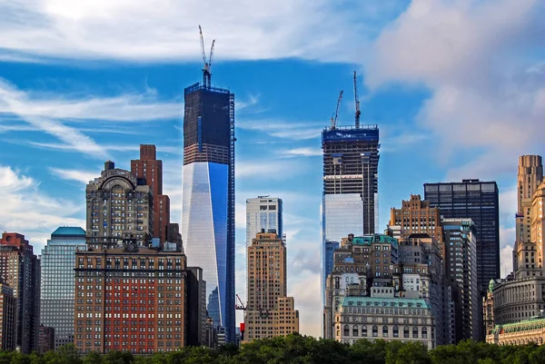 Uitzicht Landmark New York City Manhattan Skyline World Trade Center — Stockfoto