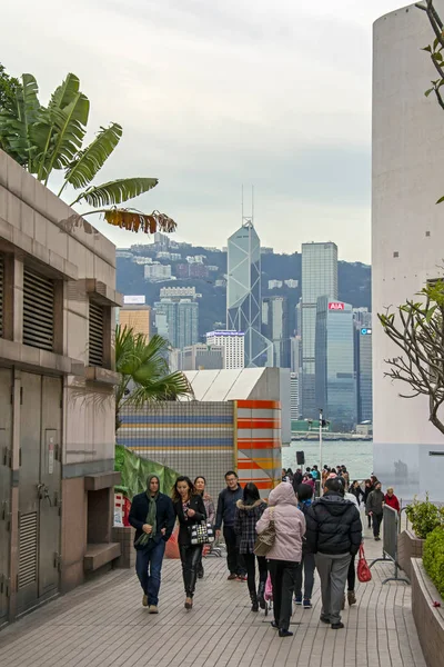 Hong Kong Chine Février 2014 Des Gens Marchent Dans Rue — Photo