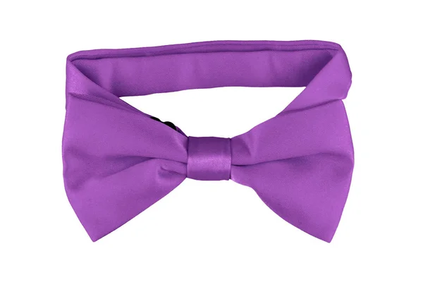 Fashionable Purple Bow Tie Isolated White Background — 图库照片