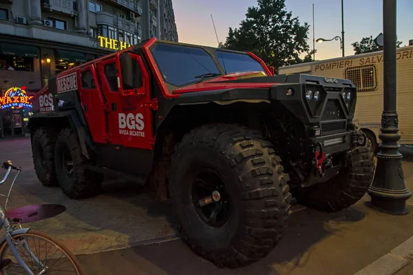 Bucarest Rumania Agosto 2019 Red Ghe 6X6 Rescue Road Monster —  Fotos de Stock