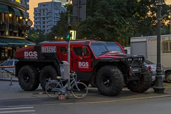 Bukarest Románia 2019 Augusztus Red Ghe 6X6 Rescue Road Monster — Stock Fotó