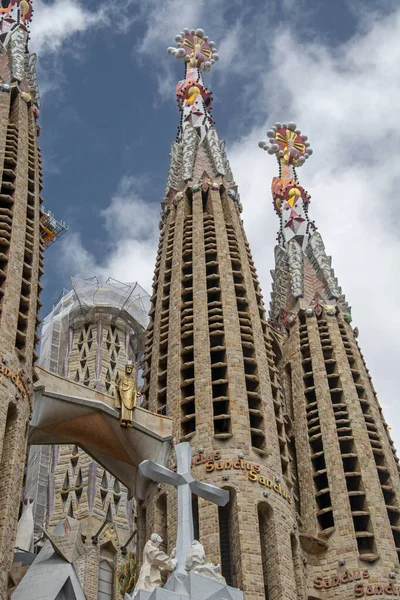 Barcelona España Julio 2019 Detalles Las Torres Basílica Sagrada Familia — Foto de Stock