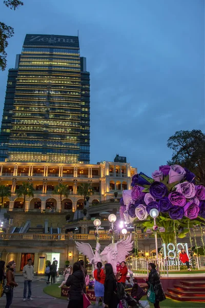 Hong Kong China Fevereiro 2014 Vista Noturna 1881 Patrimônio Uma — Fotografia de Stock