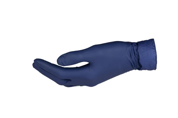 Doctor Hand Blue Nitrile Medical Latex Natural Rubber Examination Glove — Stock Photo, Image