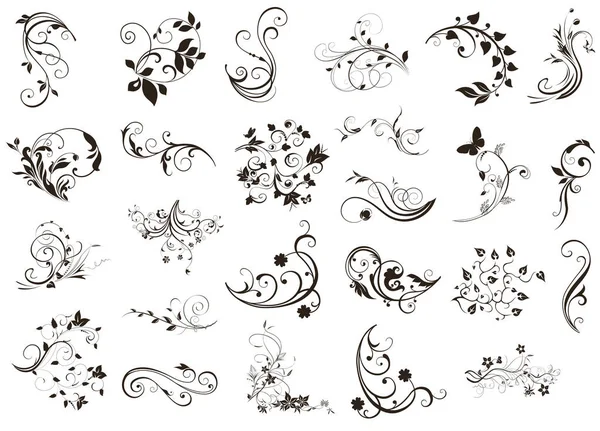 Flourish design elements set — Stock Vector