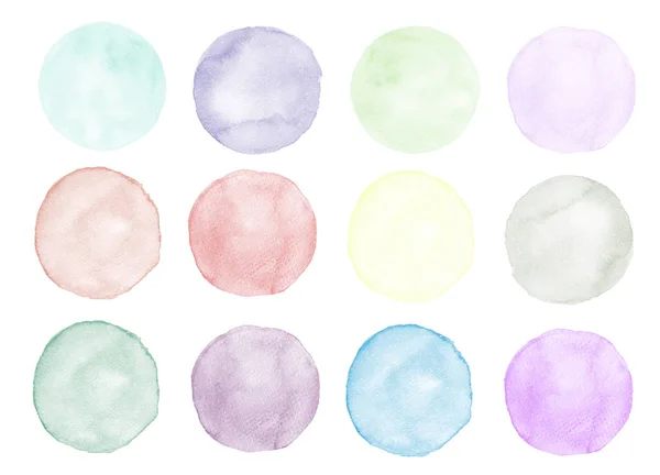 Colorful round watercolor stains — Stock Vector