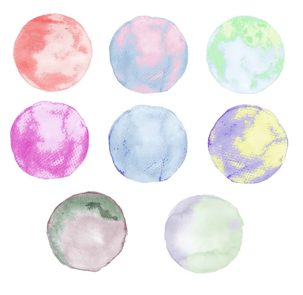 Bunte runde Aquarellflecken — Stockvektor