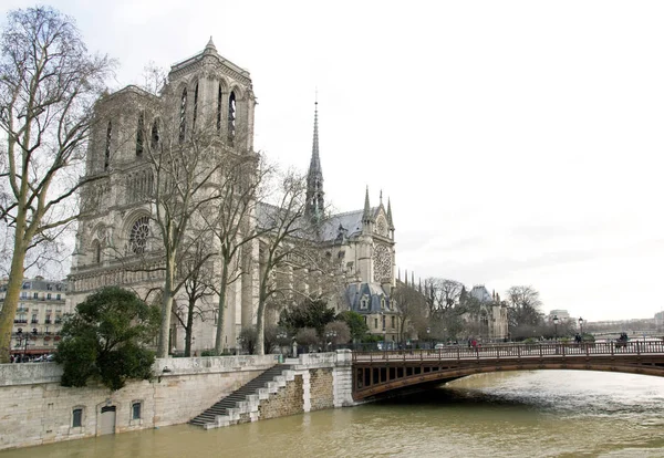 Översvämningarna Floden Seine Paris Frankrike Översvämningarna Paris Vintern 2018 — Stockfoto