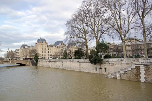 Inundações Sena Paris França Inundações Inverno Paris 2018 — Fotografia de Stock