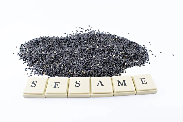 Semena černého sezamu. — Stock fotografie