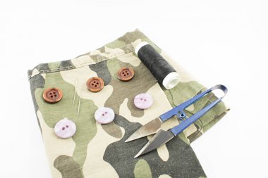 Sewing accessories isolated. clipart
