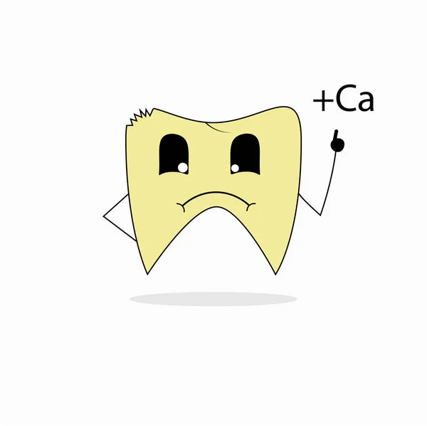 Gebrochener und kranker Zahn. — Stockvektor