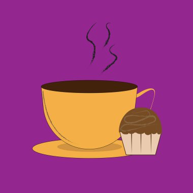 Bir fincan kahve ve kek..