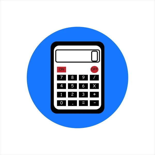 Ronde pictogram met een rekenmachine. — Stockvector