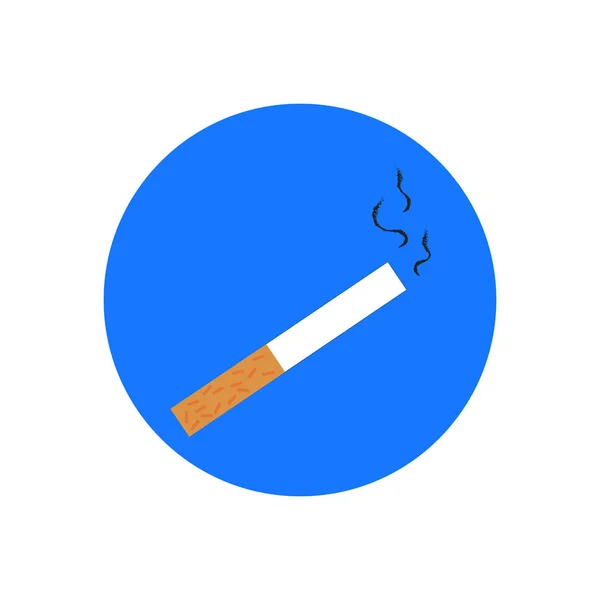 Icône ronde d'une cigarette . — Image vectorielle