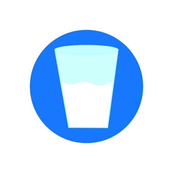 Icono con un vaso con leche . — Vector de stock