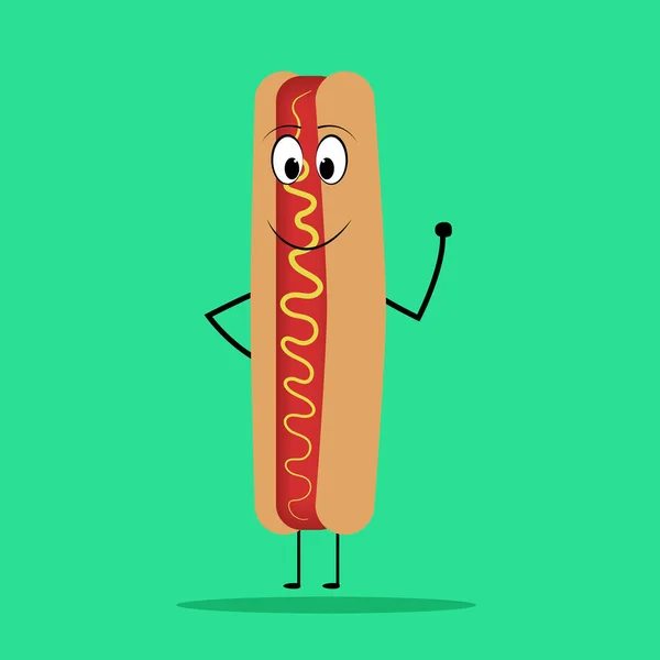 Lächelnder Hot Dog. — Stockvektor