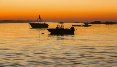 Sunset bulvarında göl Alakol, Kakhstan