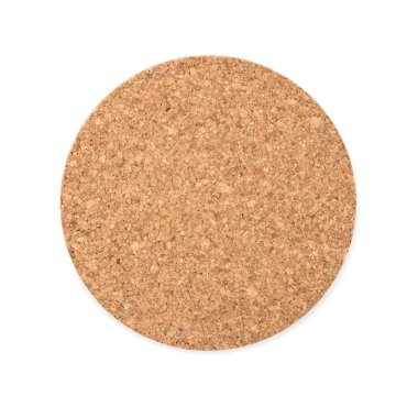 Mantar pano beyaz arka plan üzerinde izole daire şeklinde. Yukarıdan görüntülemek.