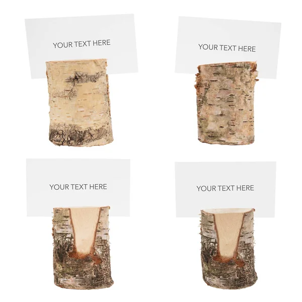 Birch stand düğün tablo, beyaz arka plan üzerinde izole ayarlama.