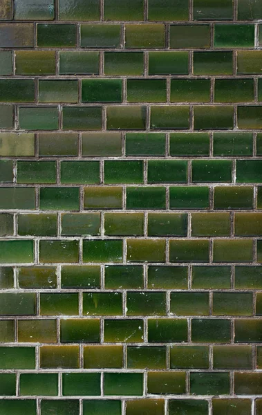 古い緑のエメラルド レンガの壁のテクスチャ背景. — ストック写真