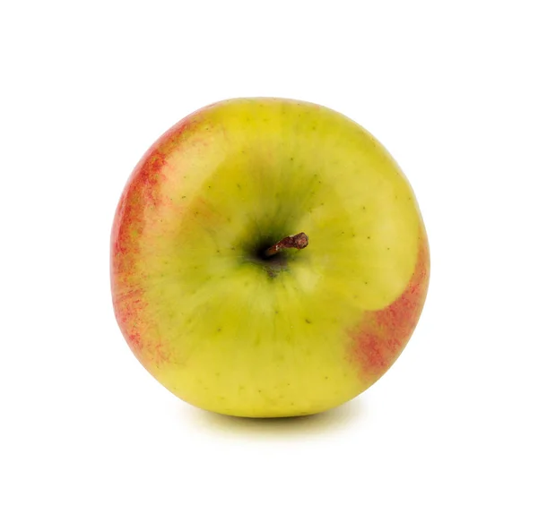 Pomme rouge verte isolée sur fond blanc. Vue d'en haut . — Photo