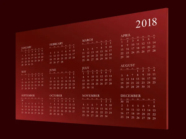 Календарь на 2018 год — стоковое фото