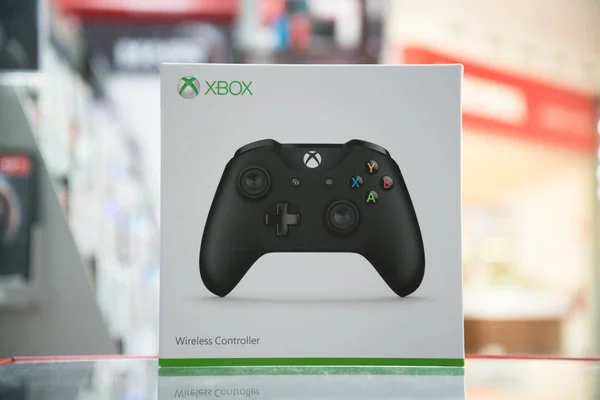 微软 Xbox 一控制器黑色 — 图库照片