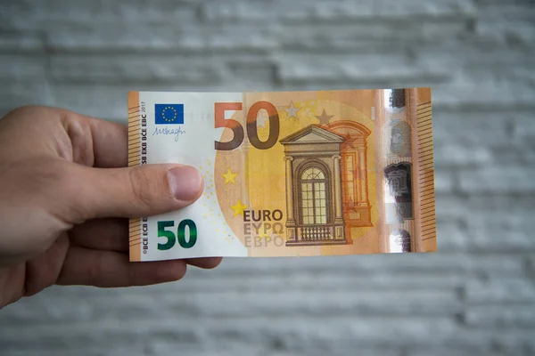 Новая банкнота в 50 евро — стоковое фото
