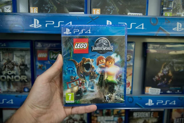 Lego Jurassic World videojuego en Sony Playstation 4 — Foto de Stock