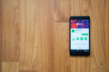 Uygulama smartphone cep telefonu ile spotify