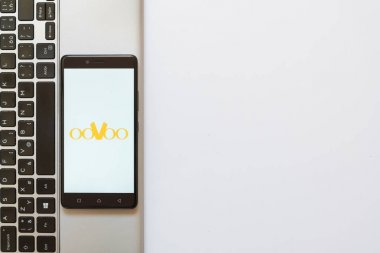 OoVoo logo üstünde smartphone perde