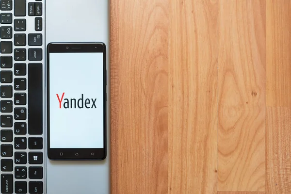 Yandex logo on smartphone — Stock Photo, Image