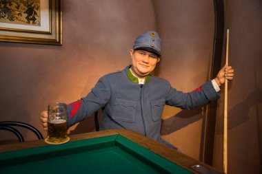 Prag'da Dobry Vojak Svejk Grevin Müzesi balmumu figürleri.