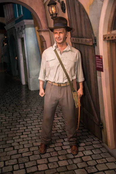 Harrison Ford como Indiana Jones no museu Grevin das figuras de cera em Praga . — Fotografia de Stock