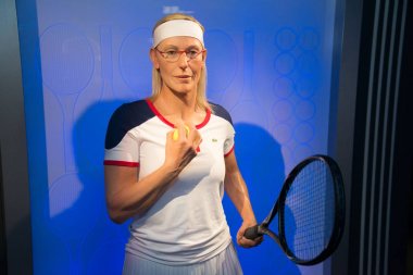Grevin Müzesi balmumu Martina Navratilova Prag'da rakamlar.